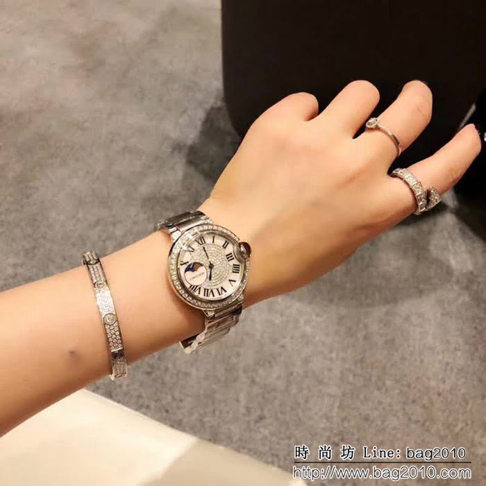 CARTIER卡地亞 藍氣球滿鑽系列 女士石英腕表 WSS1377